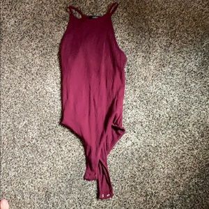Maroon body suit